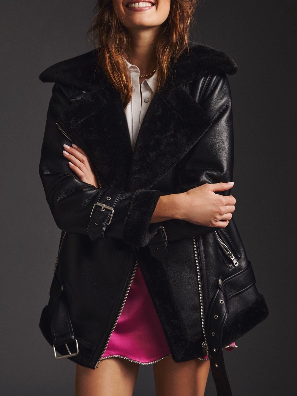 🚨NWT🚨Avec Les Filles Vegan Leather Moto Jacket